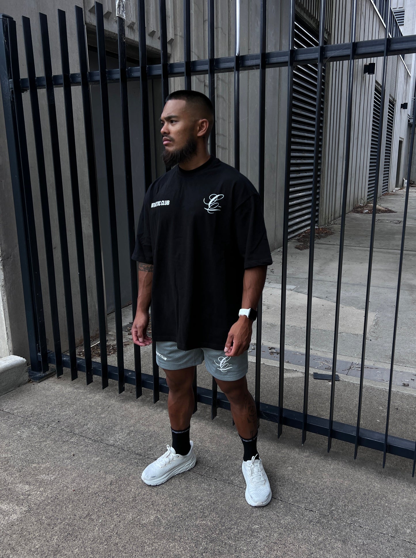 Double Logo Athletic Club T-Shirt - Black